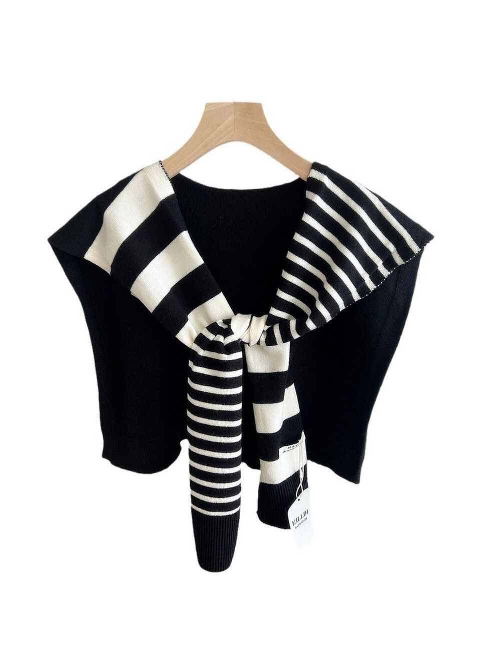 Preppy Striped Wrap Sweater OS New